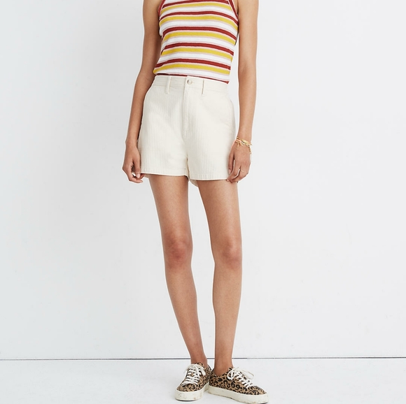 Madewell Pants - Madewell, camp shorts in natural seeded herringbon